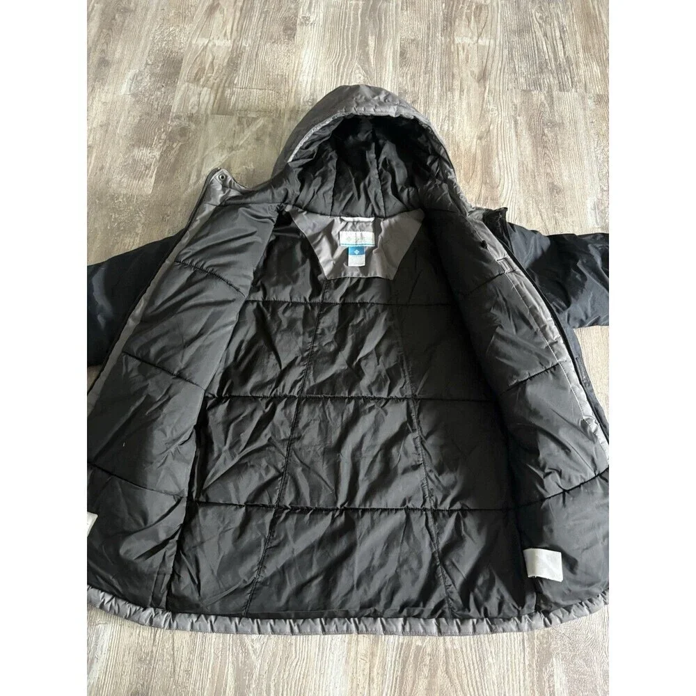 Columbia Lightning Lift Insulated Hood Zip Jacket SB5022 Black Gray Boy Medium